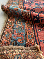 Small Antique Persian Rug / 2'9 x 5' Persian Malayer Rug #3118