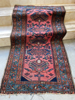 Small Antique Persian Rug / 2'9 x 5' Persian Malayer Rug #3118