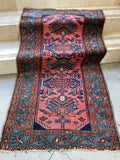 Small Antique Persian Rug / 2'9 x 5' Persian Malayer Rug #3118