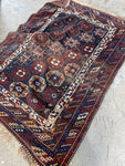 Small Persian Rug / 3'10 x 5'2 Antique Persian Shiraz Rug #3123