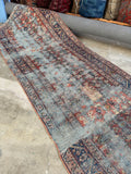 Distressed Persian Runner / 3'5 x 13'9 Worn Runner #4373