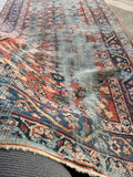Distressed Persian Runner / 3'5 x 13'9 Worn Runner #4373