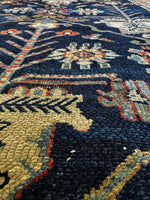 Large Navy Blue Persian Rug / 9x12 Antique Bibikabad Rug #3647ML