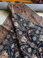 Large Navy Blue Persian Rug / 9x12 Antique Bibikabad Rug #3647ML