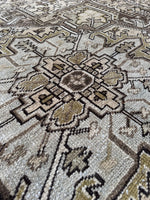 8x11 Neutral Vintage Rug / Neutral Large Vintage Heriz Rug #3774