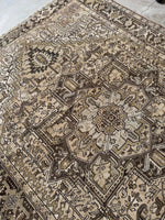 8x11 Neutral Vintage Rug / Neutral Large Vintage Heriz Rug #3774