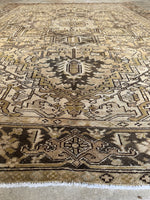 8x11 Neutral Vintage Rug / Neutral Large Vintage Heriz Rug #3774