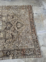 8x11 Neutral Vintage Rug / Neutral Large Vintage Heriz Rug #3774