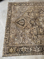 8x11 Neutral Vintage Rug / Neutral Large Vintage Heriz Rug #3774