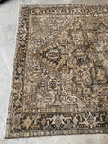 8x11 Neutral Vintage Rug / Neutral Large Vintage Heriz Rug #3774