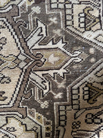 8x11 Neutral Vintage Rug / Neutral Large Vintage Heriz Rug #3774