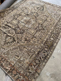 8x11 Neutral Vintage Rug / Neutral Large Vintage Heriz Rug #3774
