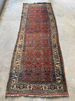 Vintage Heavy Duty Rug Runner / 4' x 10'5 Persian Bidjar Runner #3778