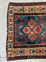 Jewel Toned Vintage Persian Rug / 3'4 x 6'6 Persian Hamadan #3485