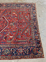 7x10 Antique Persian Heriz Rug #3013