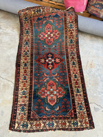 Jewel Toned Vintage Persian Rug / 3'4 x 6'6 Persian Hamadan #3485