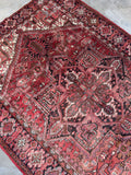 Berry Blast Vintage Heriz Rug / 7'5 x 10'10 Persian Rug #3781