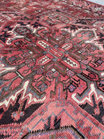 Berry Blast Vintage Heriz Rug / 7'5 x 10'10 Persian Rug #3781