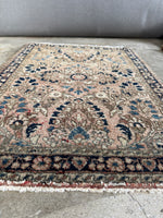 Small Muted Vintage Persian Floral Rug / 2' x 2'7 Persian Sarouk Rug #4215ML