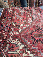 Berry Blast Vintage Heriz Rug / 7'5 x 10'10 Persian Rug #3781