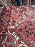 Berry Blast Vintage Heriz Rug / 7'5 x 10'10 Persian Rug #3781