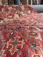 Berry Blast Vintage Heriz Rug / 7'5 x 10'10 Persian Rug #3781