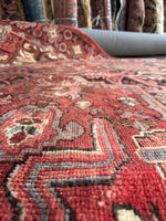 Berry Blast Vintage Heriz Rug / 7'5 x 10'10 Persian Rug #3781