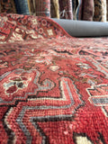Berry Blast Vintage Heriz Rug / 7'5 x 10'10 Persian Rug #3781
