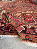 Berry Blast Vintage Heriz Rug / 7'5 x 10'10 Persian Rug #3781