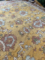 13x16 Oversize Antique Ochre Oushak rug #3015