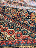 Large and Lean Antique Persian Rug / 6'7 x 13'2 Antique Persian Rug #4228ML