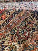 Large and Lean Antique Persian Rug / 6'7 x 13'2 Antique Persian Rug #4228ML