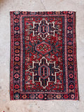Small Vintage Persian Tribal Scatter Rug / 1'10 x 3'3 Antique Gharajeh Heriz Rug #4633
