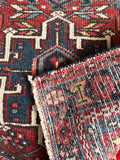 Small Vintage Persian Tribal Scatter Rug / 1'10 x 3'3 Antique Gharajeh Heriz Rug #4633