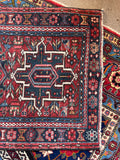 Small Vintage Persian Tribal Scatter Rug / 1'10 x 3'3 Antique Gharajeh Heriz Rug #4633