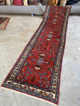 Skinny Vintage Runner / 2'7 x 9'6 Antique Persian Runner #3136