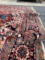 12x15 Mid Century Vintage Persian Oversize Heriz Rug / 11'5 x 15'3 Heriz Rug #2851
