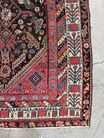 Tribal Scatter Rug / 4'1 x 5'5 Persian Rug #3141