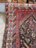 Tribal Scatter Rug / 4'1 x 5'5 Persian Rug #3141