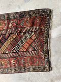 11 Foot Persian Runner / 3'7 x 10'6 Antique Persian Kurdish Runner #4377