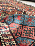 11 Foot Persian Runner / 3'7 x 10'6 Antique Persian Kurdish Runner #4377