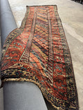 11 Foot Persian Runner / 3'7 x 10'6 Antique Persian Kurdish Runner #4377