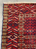 Square Vintage Rug / 3'6 x 3'9 Antique Yomut Prayer Rug #3164 / Small Vintage Rug