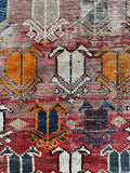 Small Worn Tribal Rug / 3'5 x 4'5 Rug #4256ML