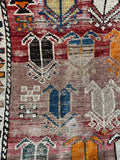 Small Worn Tribal Rug / 3'5 x 4'5 Rug #4256ML