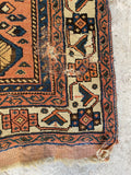 Worn Persian Scatter Rug / 3x4 Persian Afshar Rug #3168