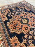 Worn Persian Scatter Rug / 3x4 Persian Afshar Rug #3168