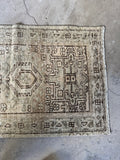 Muted Vintage Persian Tribal Scatter Rug / 2'8 x 4'2 Gharajeh Rug #3802