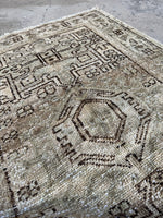Muted Vintage Persian Tribal Scatter Rug / 2'8 x 4'2 Gharajeh Rug #3802