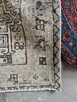Muted Vintage Persian Tribal Scatter Rug / 2'8 x 4'2 Gharajeh Rug #3802